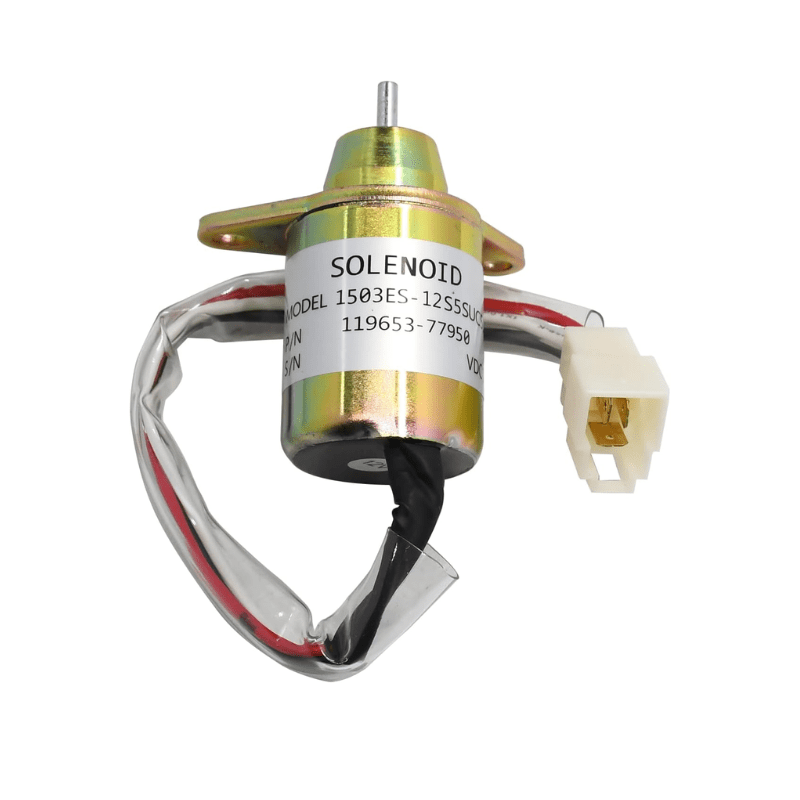 1503ES - 12S5SUC12S 12v Fuel Shut Off Solenoid 119653 - 77950 for Yanmar John Deere komatsu cummins - Simms Diesel