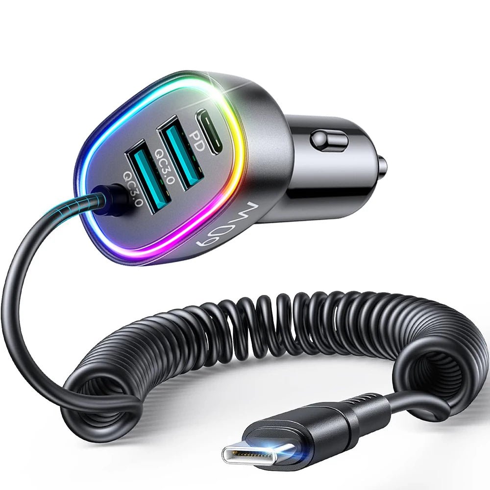 60W Fast Charging Car Charger — Powerful 4‑Port USB‑C Adapter - Simms Diesel