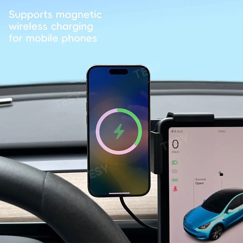 Tesla Magnetic 15W Wireless Car Charger Mount - Simms Diesel